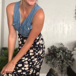 Summer denim+floral dress